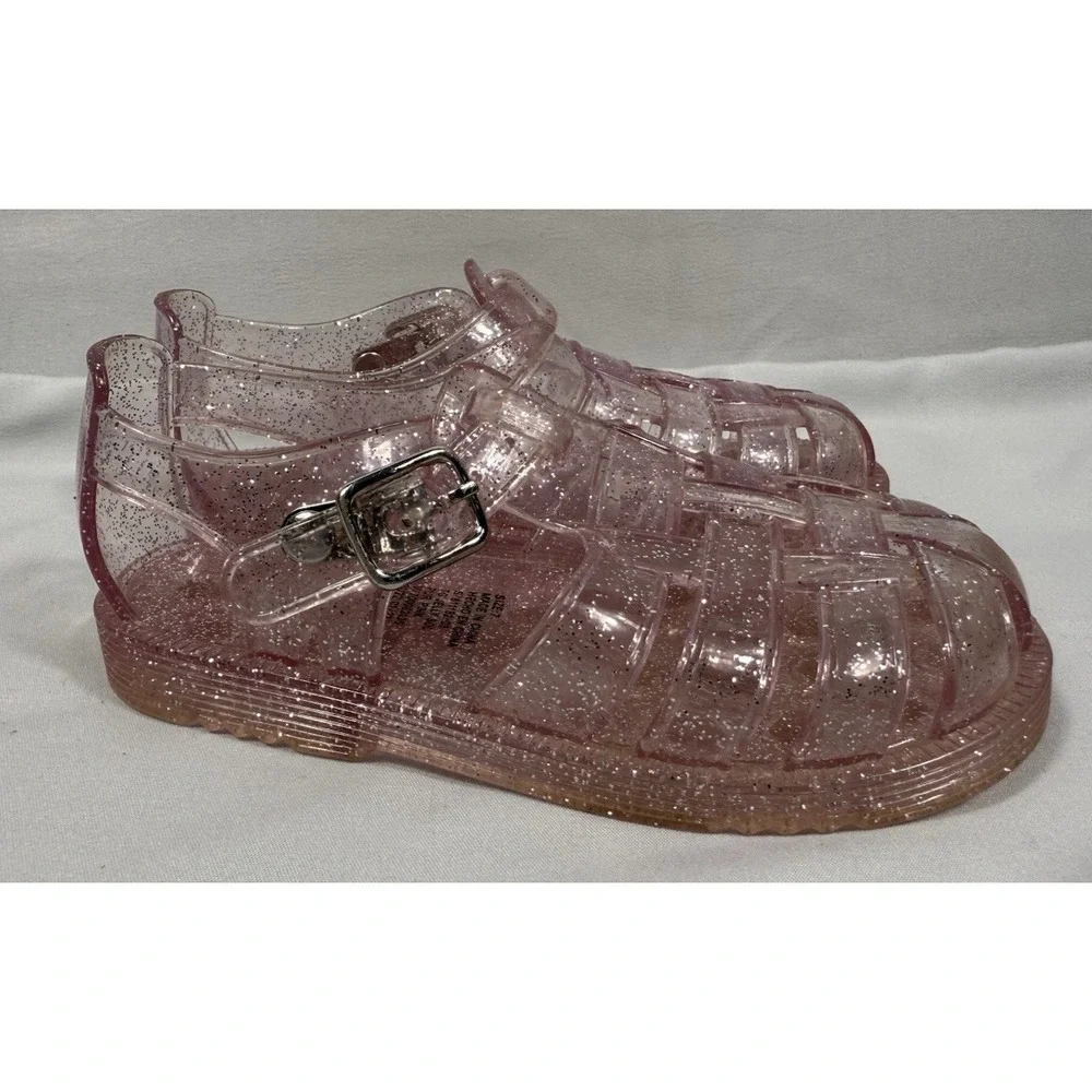 GAP Girls Toddler Pink Glitter Jelly Fisherman Sandals Size 7